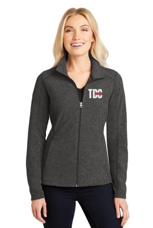 Port Authority® Ladies Heather Microfleece Full-Zip Jacket