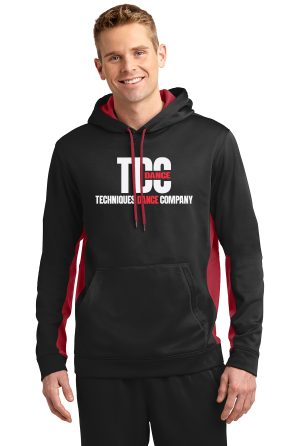 Sport-Tek® Sport-Wick® Fleece Colorblock Hooded Pullover Brand Logo